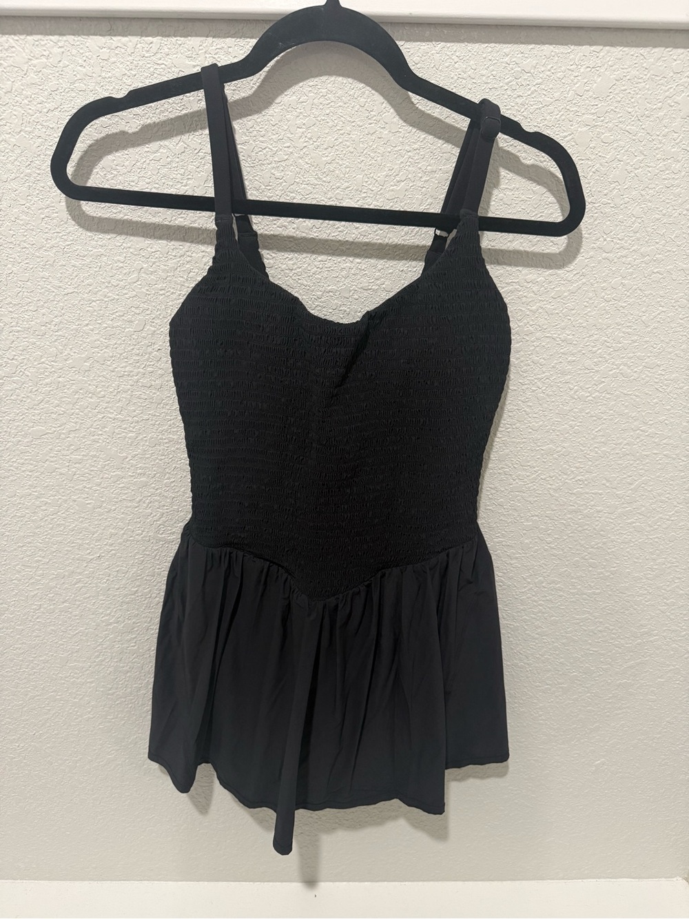 JoyLab Black Smocked Peplum Camisole